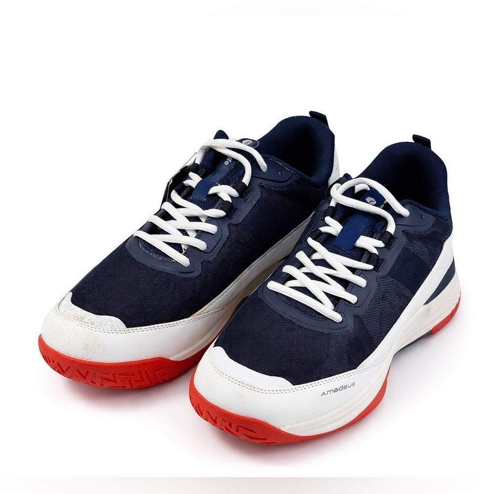 FitVille Amadeus Tennis Shoes Men’s 13W Wide Navy White Red Sneakers